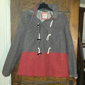 Brown and red colorblock wool blend old navy peacoat